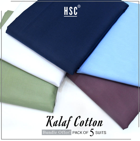 Kalaf Cotton Bundle Offer - Pack Of 5 Suits 100% Cotton