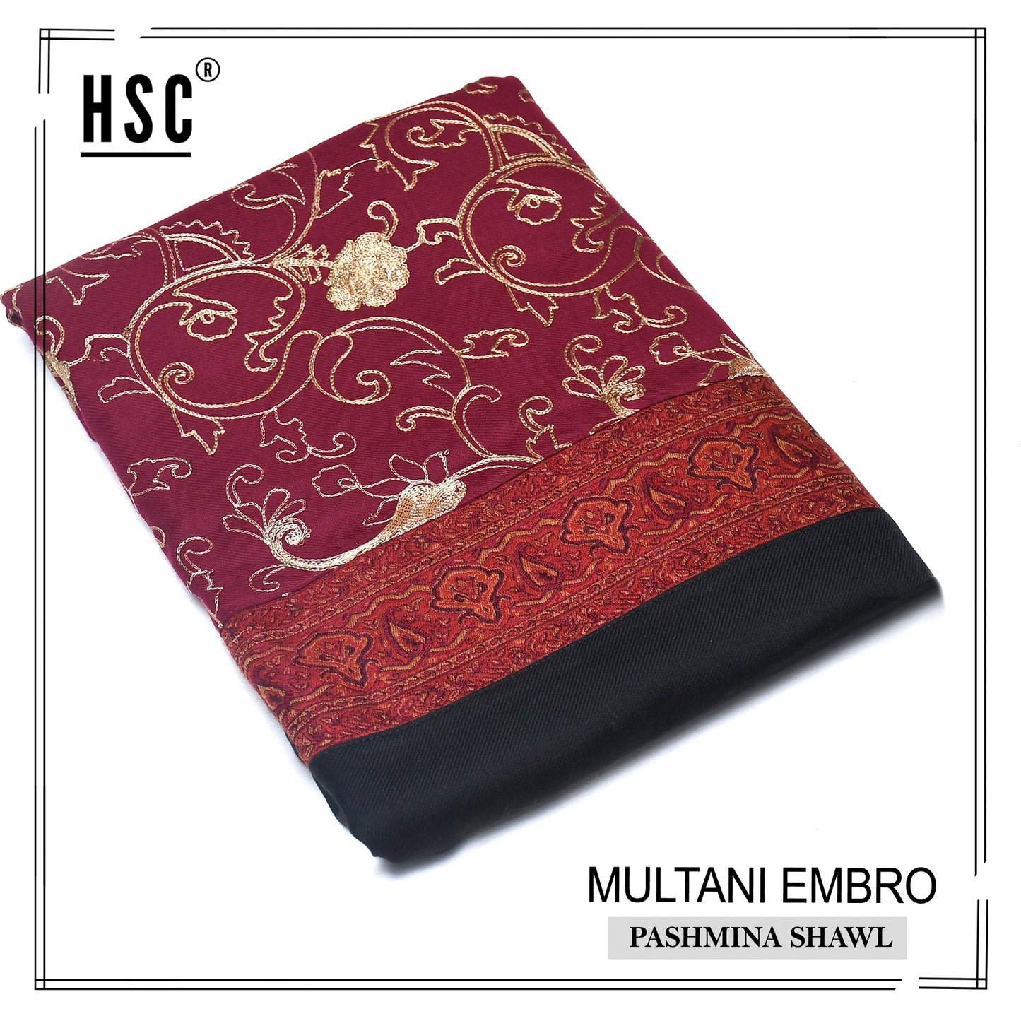 Multani Embro Pashmina Shawl For Ladies - MES6