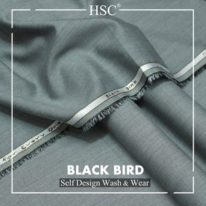 Black Bird Blended Self Design Wash&Wear Haseeb Sarwar Clothing - Premium Clothing Store