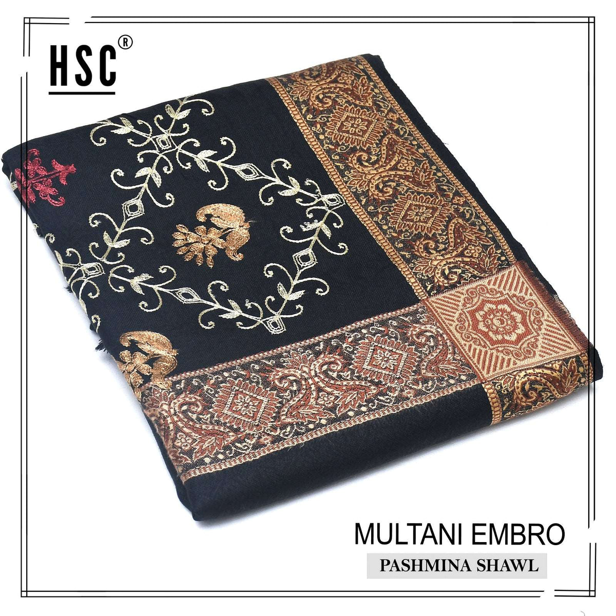 Multani Embro Pashmina Shawl For Ladies - MES10 Multani Pashmina Shawls