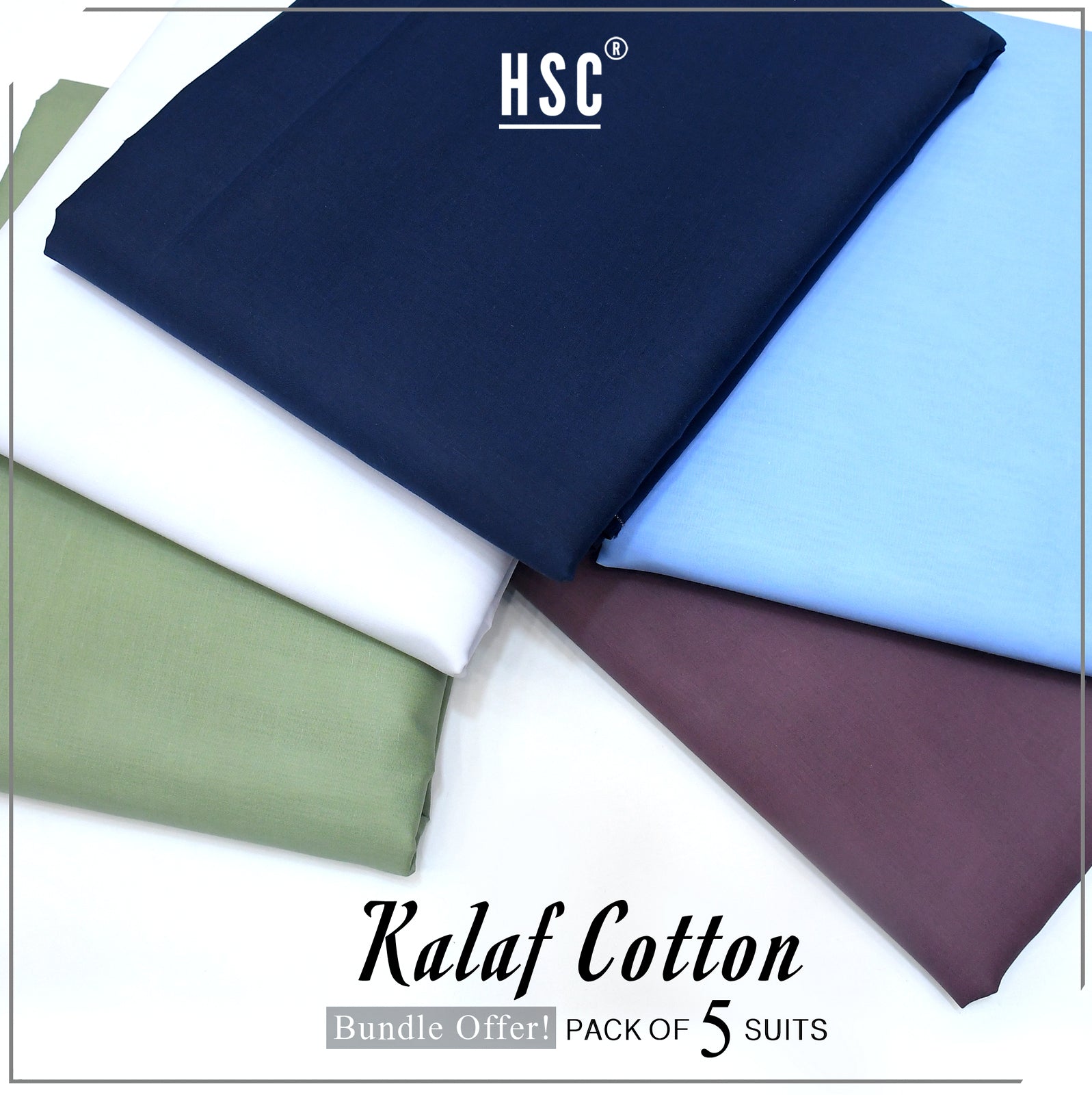 Kalaf Cotton Bundle Offer - Pack Of 5 Suits 100% Cotton