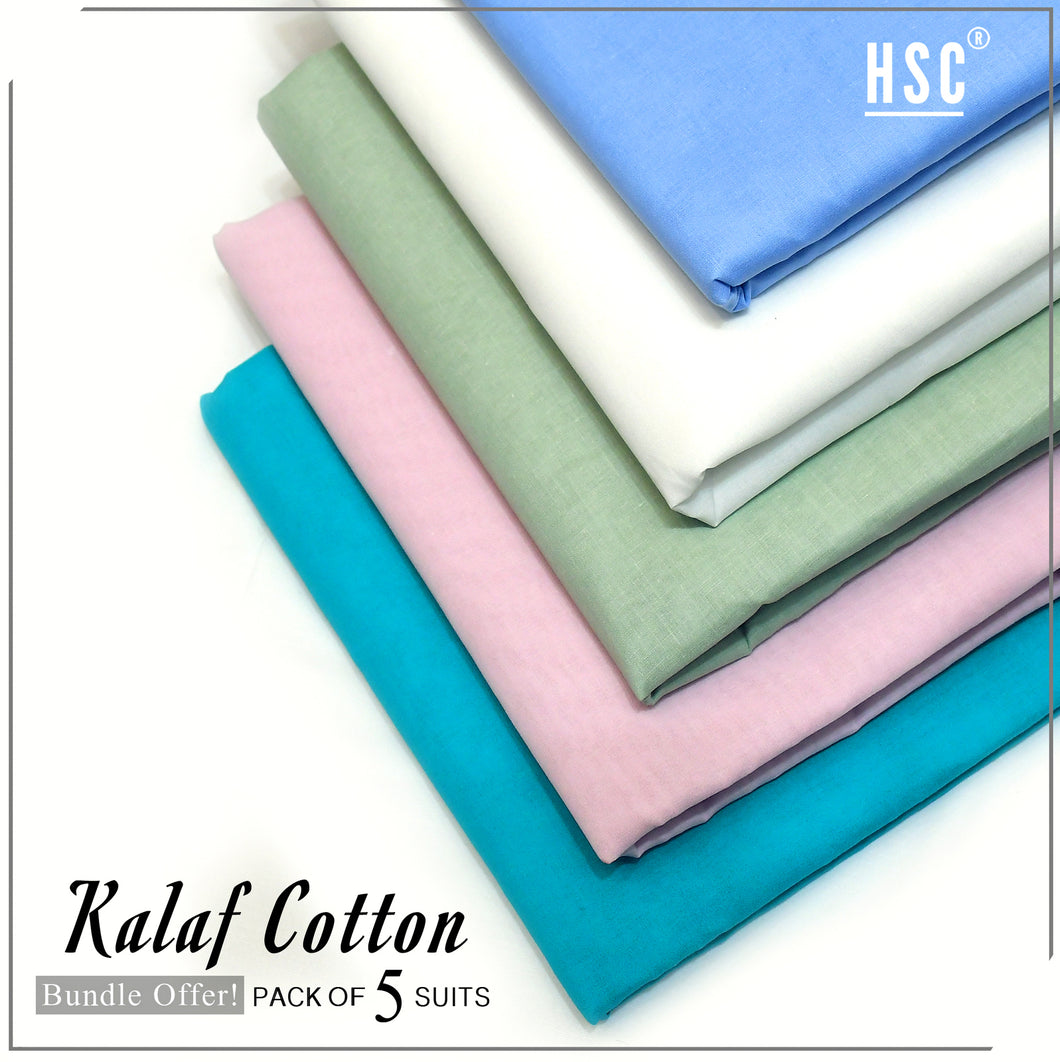 Kalaf Cotton Bundle Offer - Pack Of 5 Suits (Volume: 2) 100% Cotton