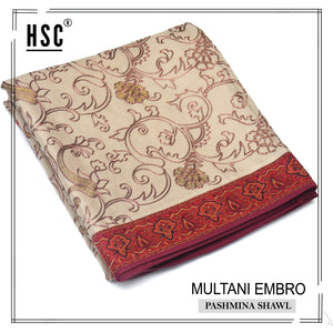 Multani Embro Pashmina Shawl For Ladies - MES8 Multani Pashmina Shawls