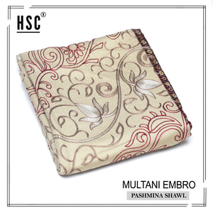 Multani Embro Pashmina Shawl For Ladies - MES4 Multani Pashmina Shawls