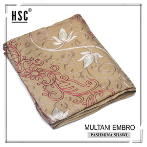Multani Embro Pashmina Shawl For Ladies - MES7 Multani Pashmina Shawls