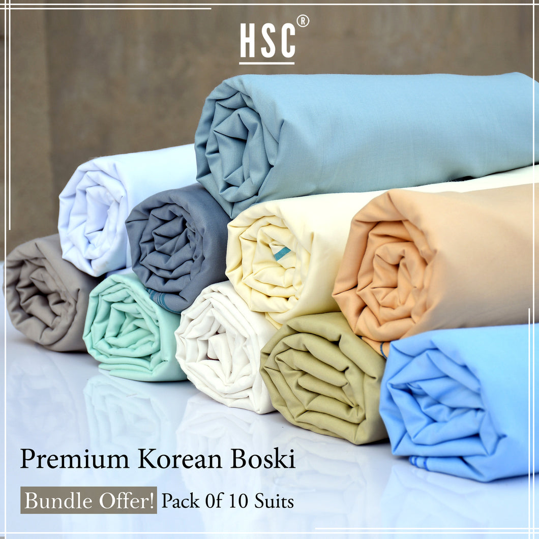 Pack Of 10 Suits Premium Korean Boski HSC